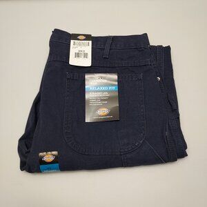 Dickies Men's Straight Leg Relaxed Fit Carpenter Duck Jeans 38X32 DARK NAVY NWT